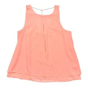 Penelope Project Peach Blouse with Lace Sleeves - Size Large